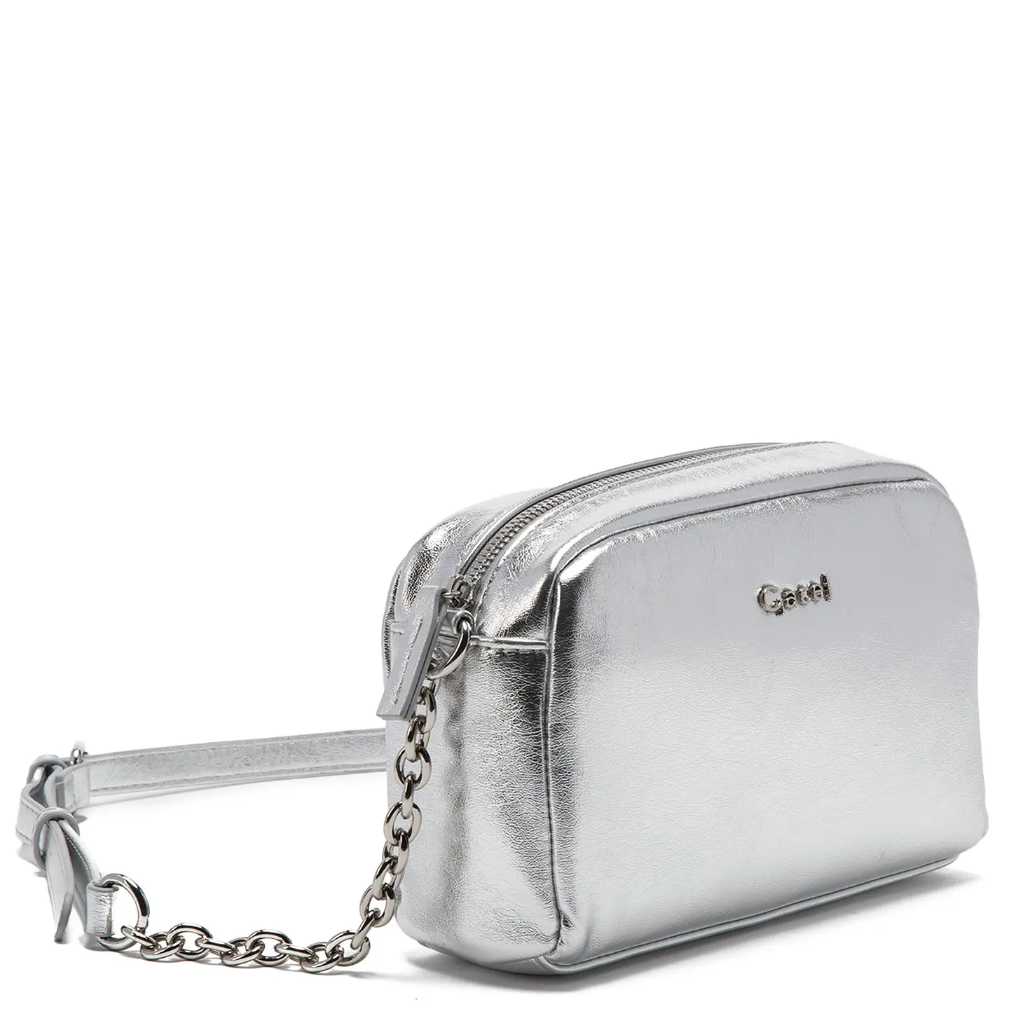 Cartera Mujer Bandolera Pequeña Graneado Casual Gacel Car3295 Plateado  1