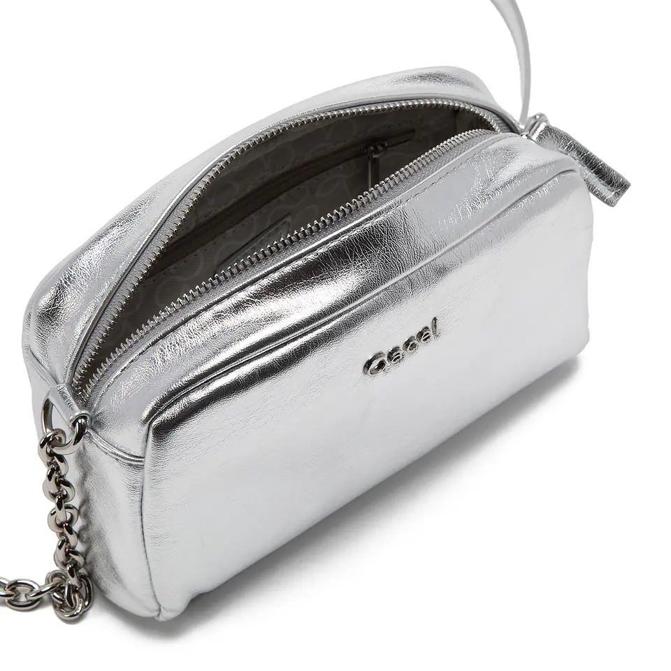 Cartera Mujer Bandolera Pequeña Graneado Casual Gacel Car3295 Plateado  5
