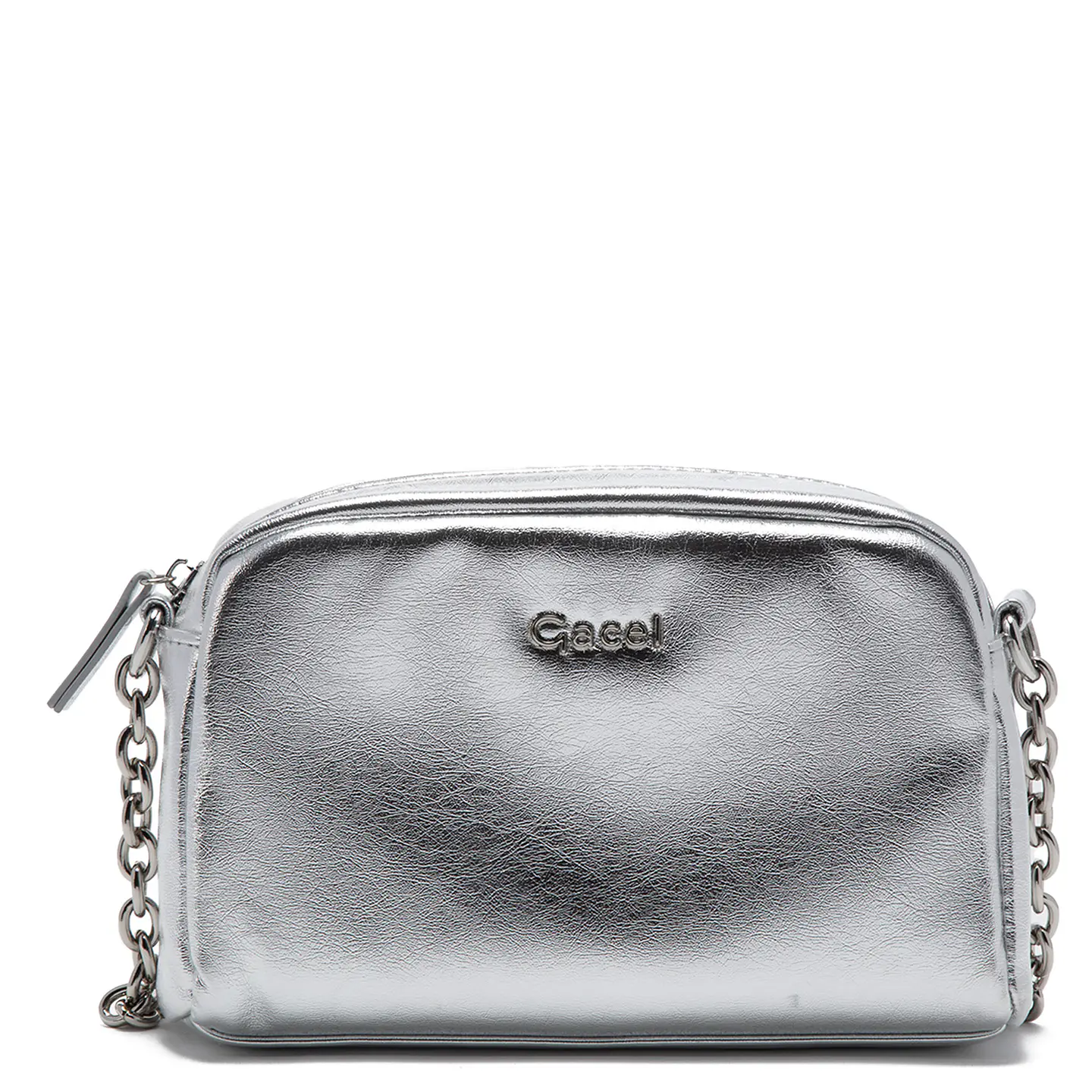 Cartera Mujer Bandolera Pequeña Graneado Casual Gacel Car3295 Plateado  6