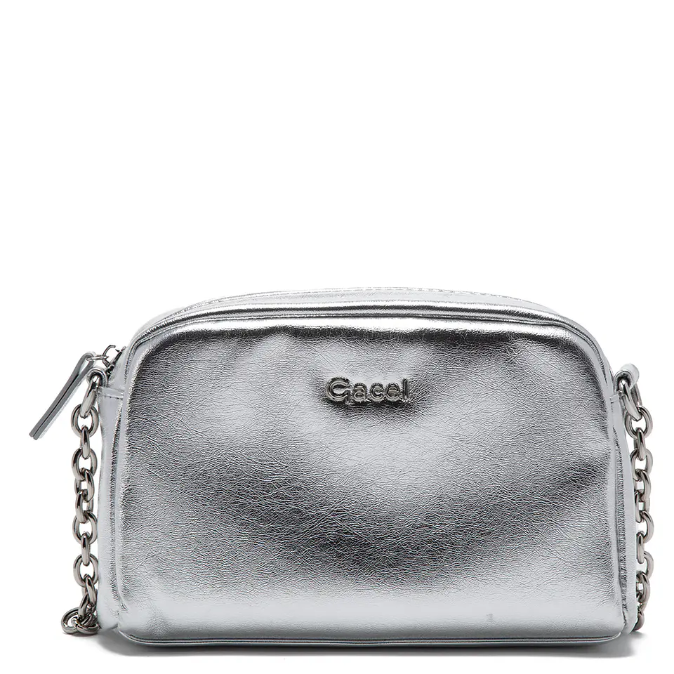 Cartera Mujer Bandolera Pequeña Graneado Casual Gacel Car3295 Plateado  6