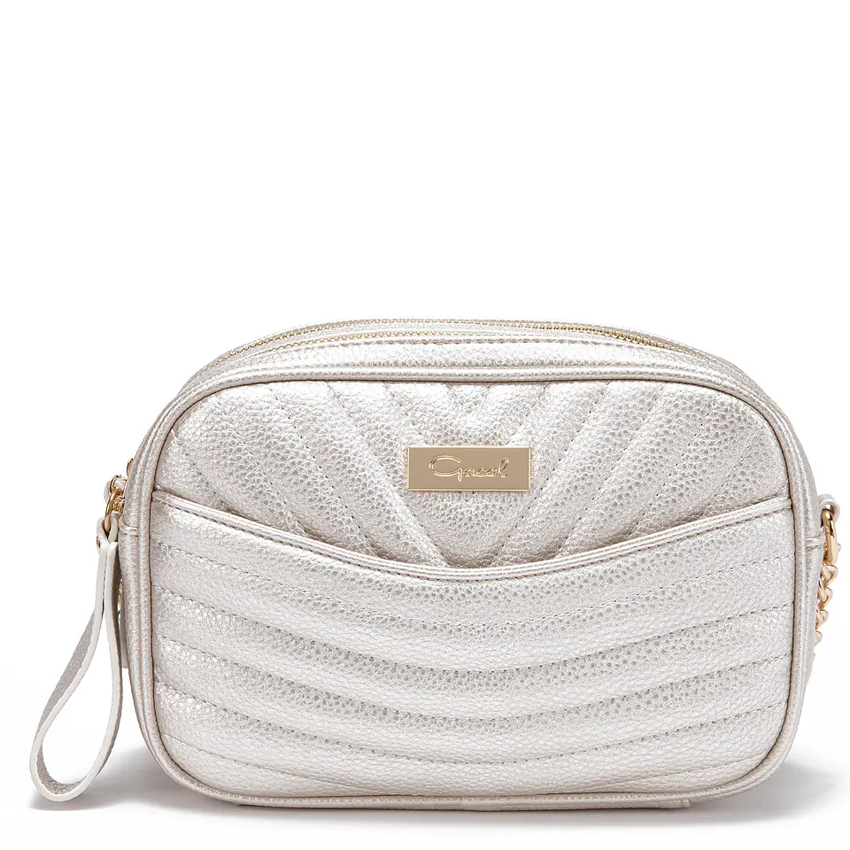 Cartera Mujer Bandolera Grande Graneado Casual Gacel Car2891 Dorado  1