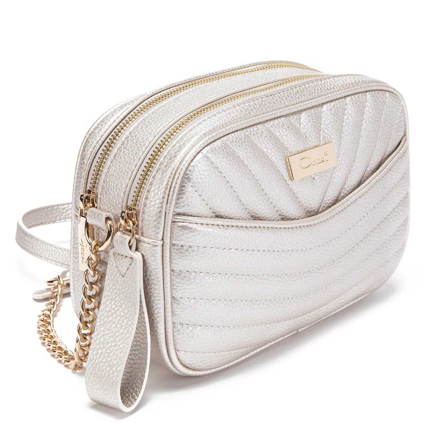 Cartera Mujer Bandolera Grande Graneado Casual Gacel Car2891 Dorado  3