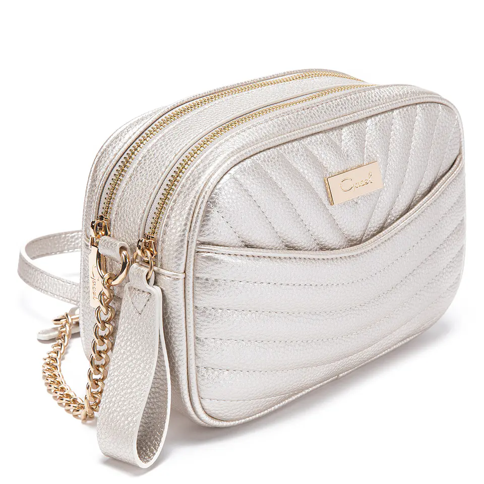 Cartera Mujer Bandolera Grande Graneado Casual Gacel Car2891 Dorado  3