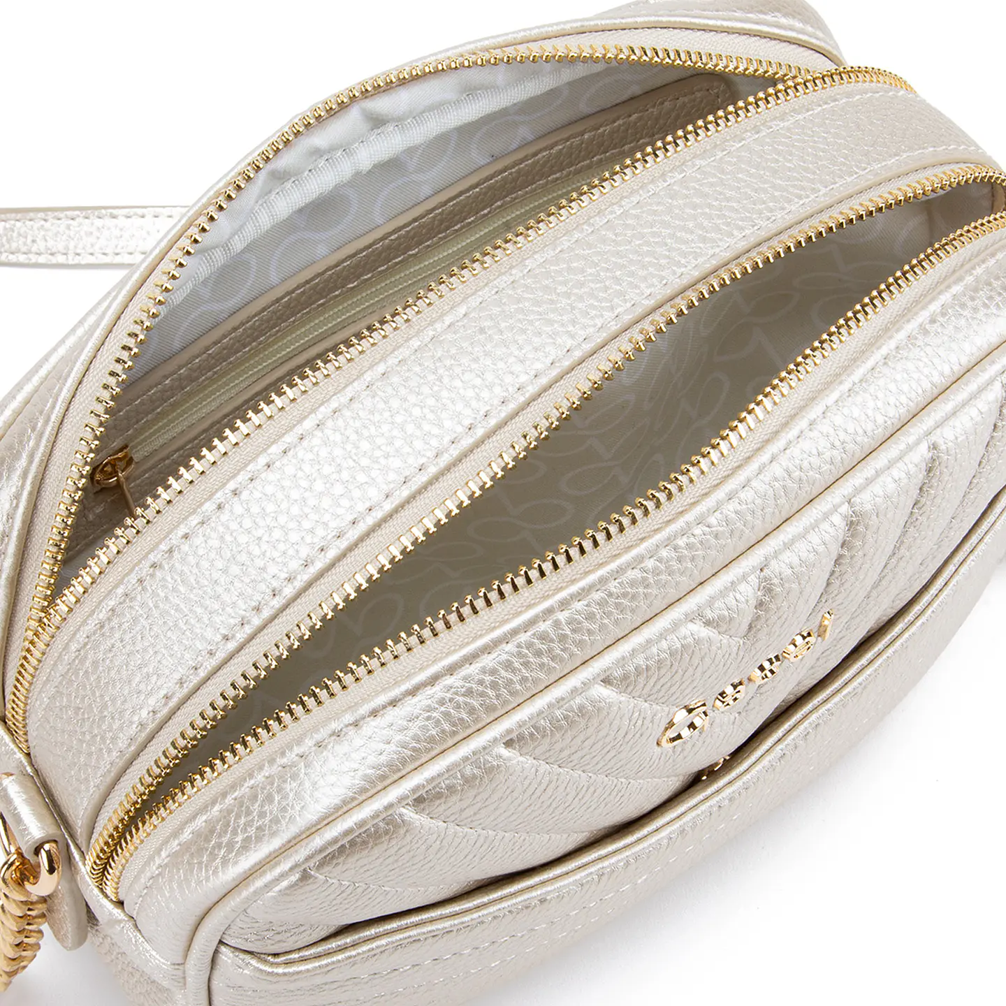 Cartera Mujer Bandolera Grande Graneado Casual Gacel Car2891 Dorado  5