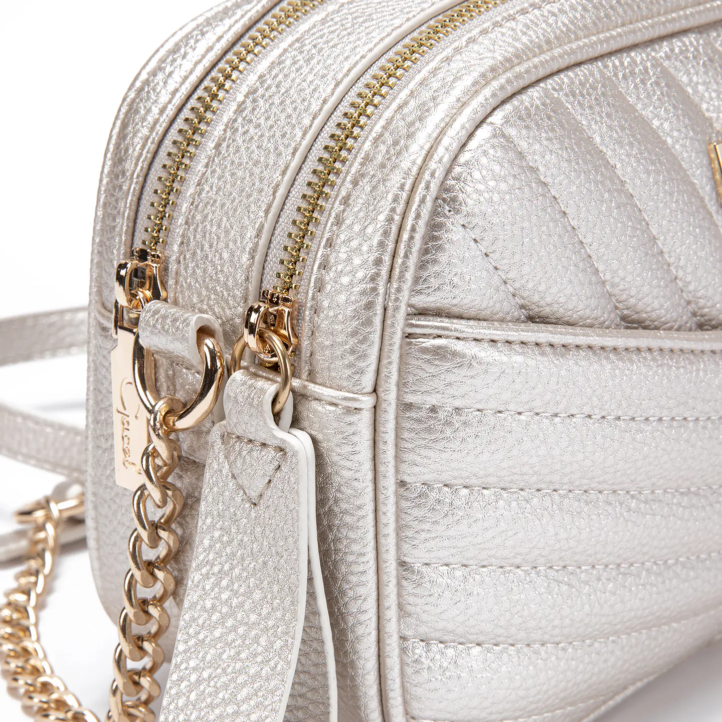 Cartera Mujer Bandolera Grande Graneado Casual Gacel Car2891 Dorado  6