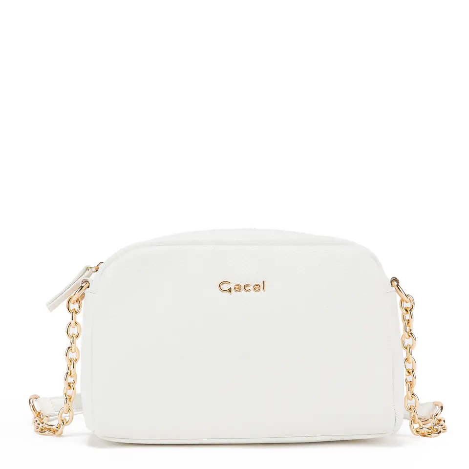 Cartera Mujer Bandolera Pequeña Graneado Casual Gacel Car3296 Blanco  1