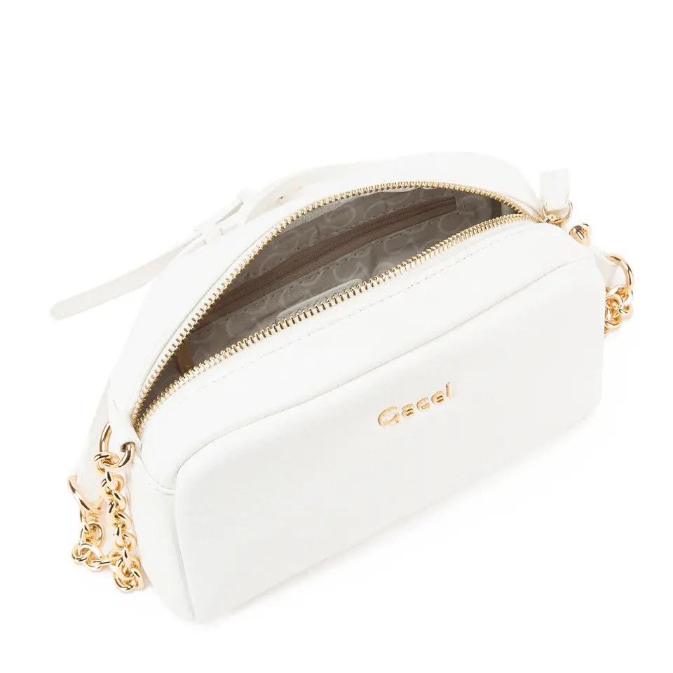 Cartera Mujer Bandolera Pequeña Graneado Casual Gacel Car3296 Blanco  4