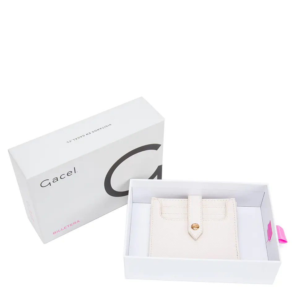 Billetera Mujer Pequeña Estampado Casual Gacel Bil0422 Off White  2