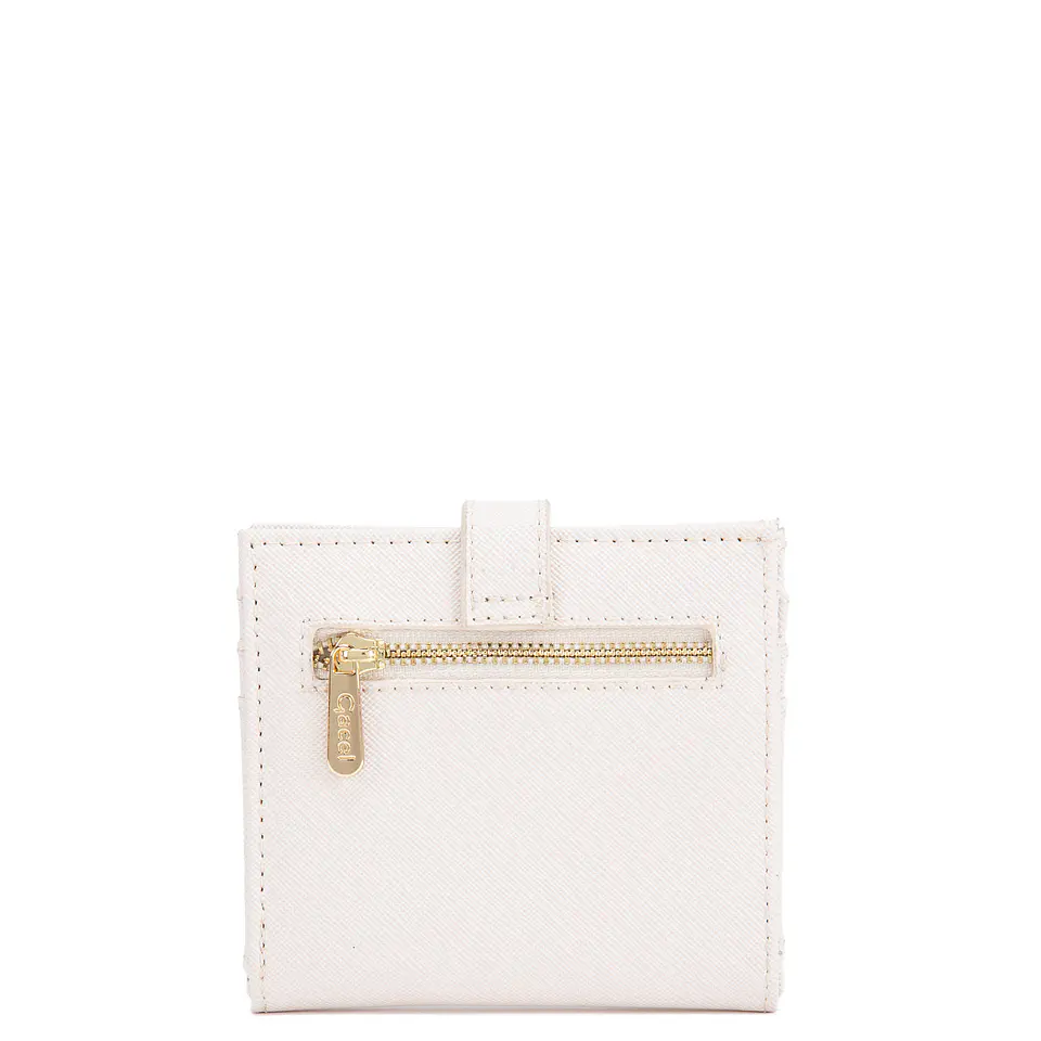 Billetera Mujer Pequeña Estampado Casual Gacel Bil0422 Off White  3