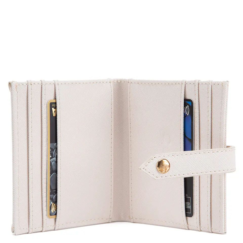 Billetera Mujer Pequeña Estampado Casual Gacel Bil0422 Off White  4