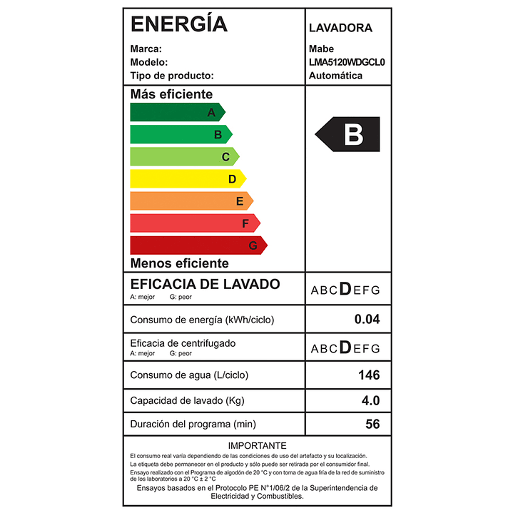 LAVADORA AUTOMATICA 15KG GRIS MABE LMA5120WDGCL0 7