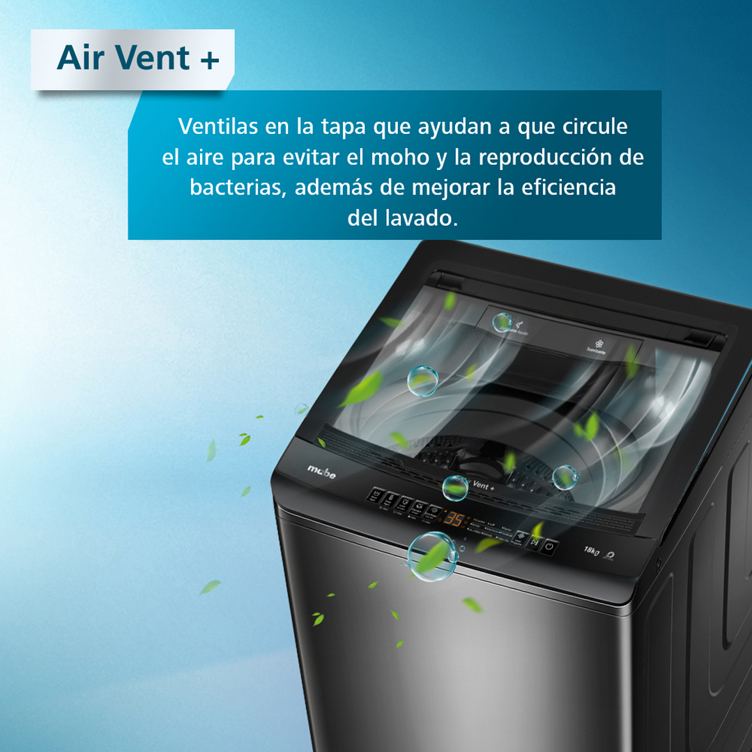 LAVADORA AUTOMATICA 15KG GRIS MABE LMA5120WDGCL0 6