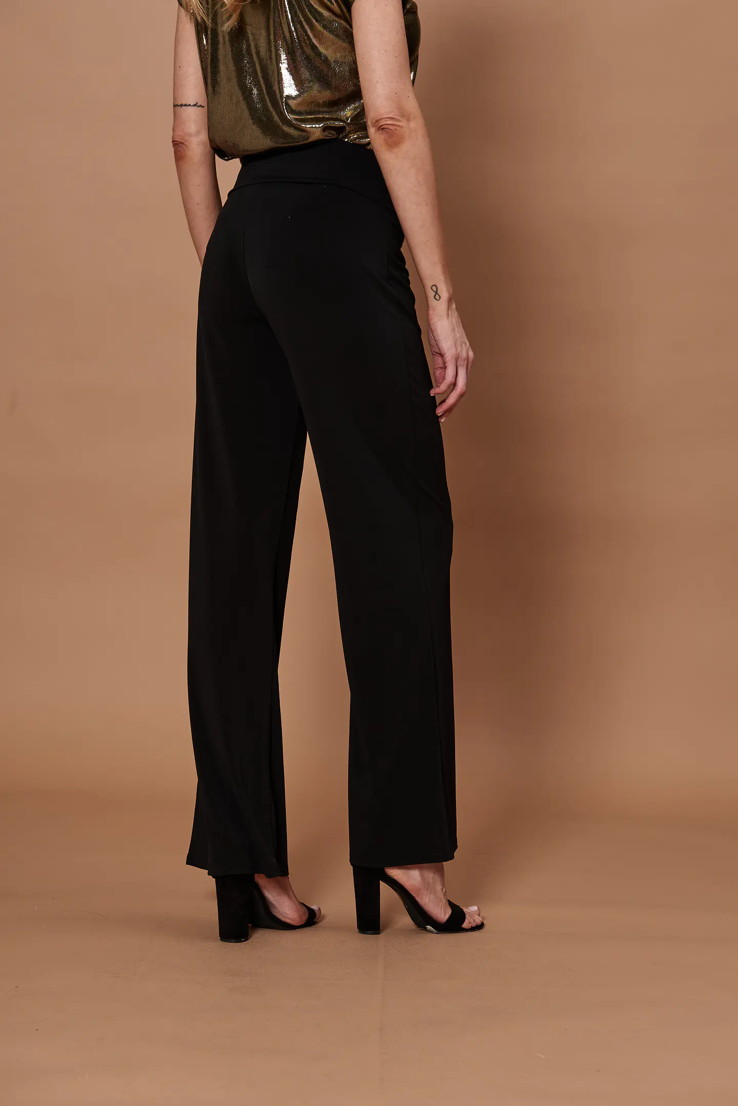 Pantalon Mujer Aplic. Palazzo Night Give Night N66307 Negro 2