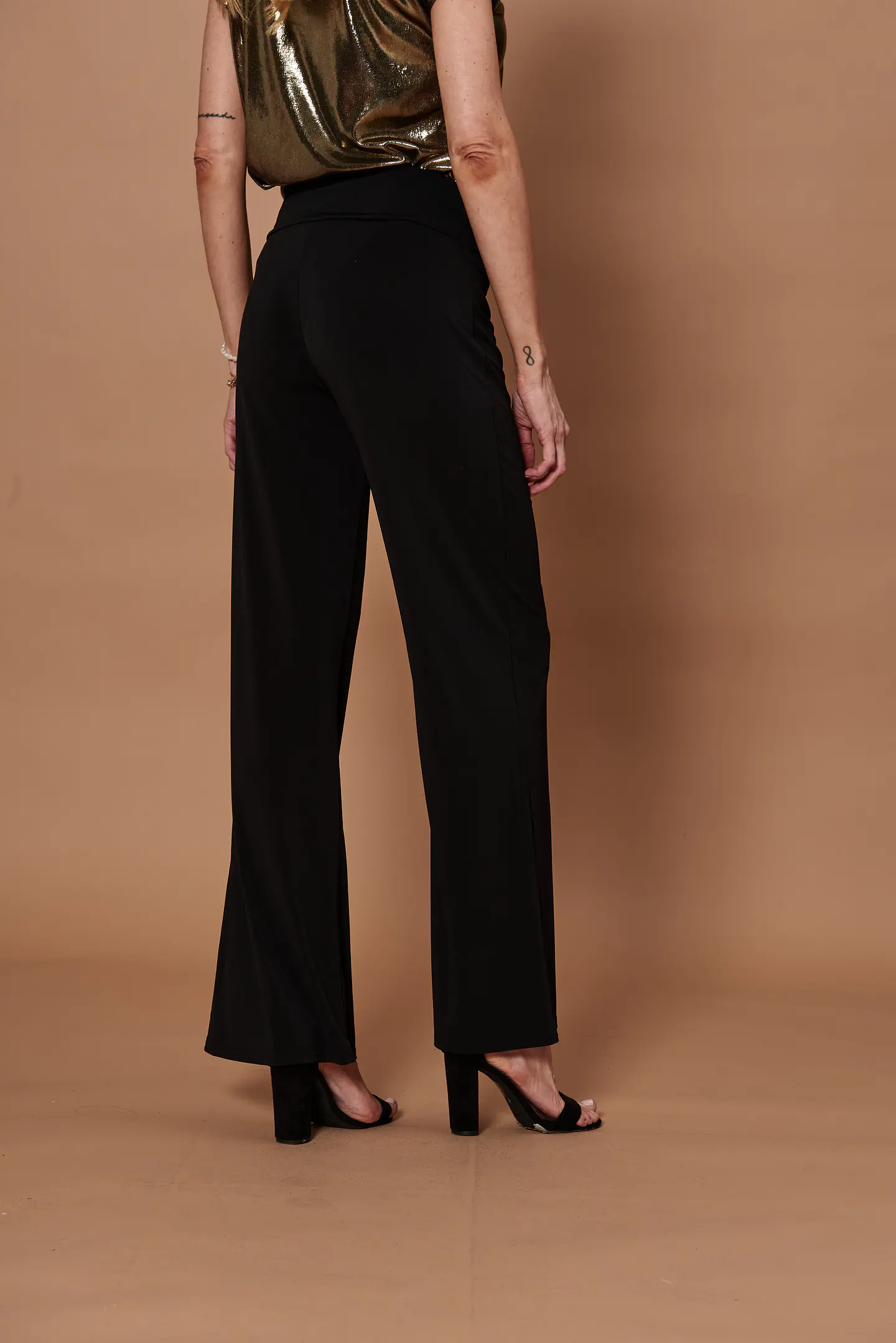 Pantalon Mujer Aplic. Palazzo Night Give Night N66307 Negro 4