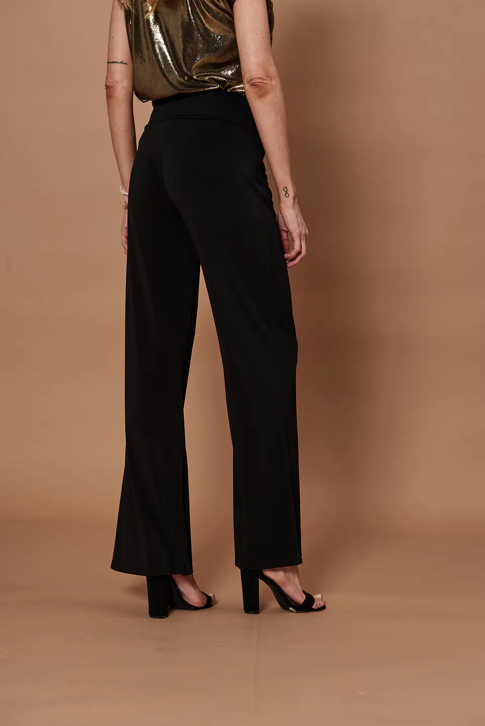 Pantalon Mujer Aplic. Palazzo Night Give Night N66307 Negro 4