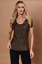 POLERA MUJER C/DRAPEADO M/C LUREX NIGHT GIVE NIGHT N56308 DORADO - Miniatura 1
