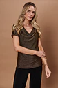 POLERA MUJER C/DRAPEADO M/C LUREX NIGHT GIVE NIGHT N56308 DORADO - Miniatura 3