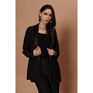 BLAZER MUJER TOPE SOLAPA SATIN FULL LUREX NIGHT GIVE NIGHT N46304 NEGRO
