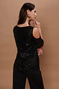 Polera Mujer C/V M/C Hombro Descubierto Lentejuelas Night Give Night N56317 Negro - Miniatura 2