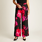 PANTALON MUJER T/A PALAZZO AMARRA CINT. LOOK LINO FORMAL LISO LORENZO IMP.  FUCSIA - Miniatura 1