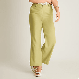 PANTALON MUJER PALAZZO LOOK LINO FORMAL LISO LORENZO IMP. 707510 PISTACHO