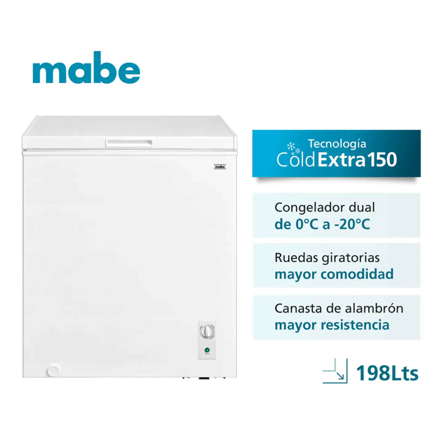 Congelador Horizontal 198 L Brutos Blanco Mabe - Fdhm200By2 3