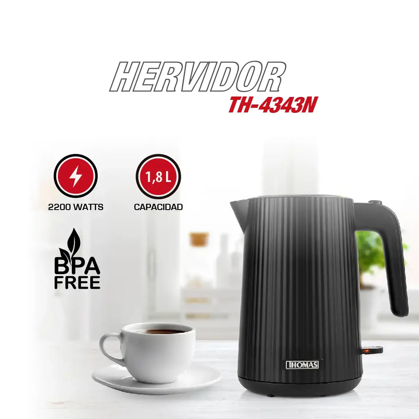 Hervidor De Agua Thomas Th-4343N 7