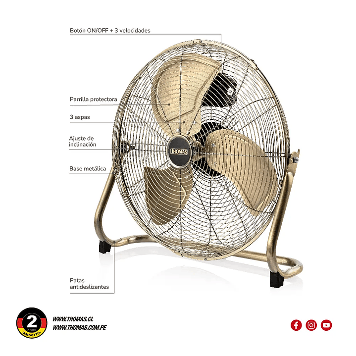 VENTILADOR ELECTRICO THOMAS TH-20BNS 6