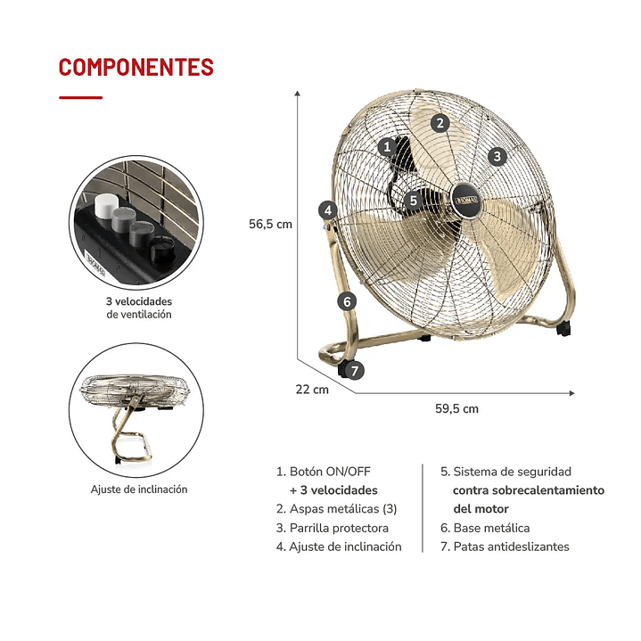 VENTILADOR ELECTRICO THOMAS TH-20BNS 8