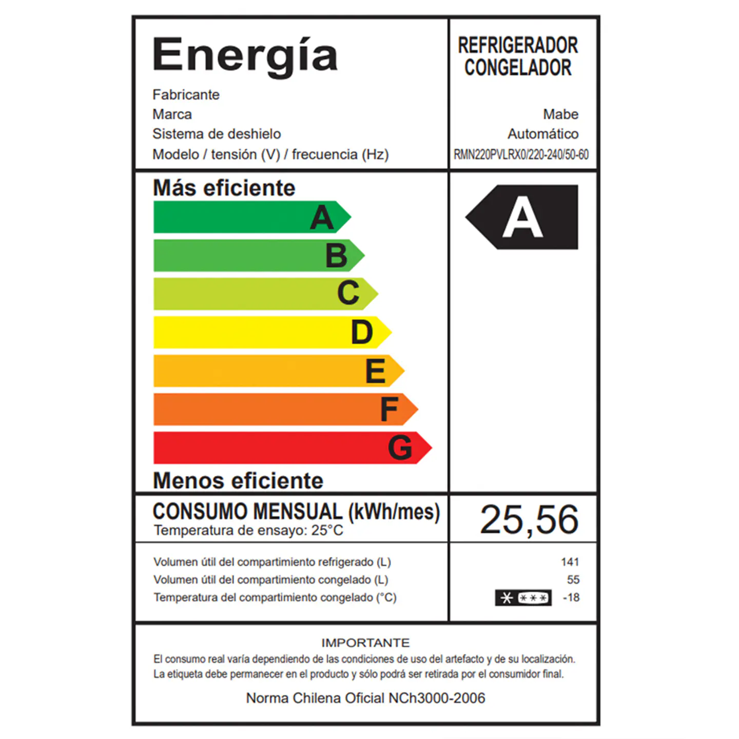 Refrig. N/Frost 220L Mabe Rmn220Pvlrx0 5