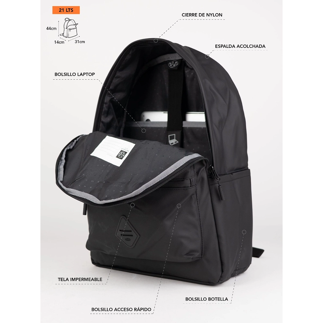 MOCHILA (HO) 19 LT. MAUI AND SONS 5AM187-MC26 NEGRO S/T 5