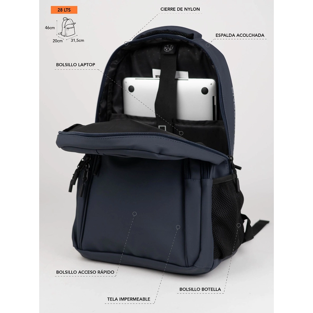 MOCHILA (HO) 28 LT. COLEGIO MAUI AND SONS 5AM176-MC26 NAVY S/T 8