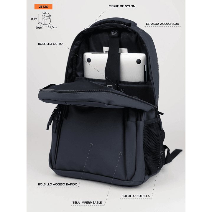 MOCHILA (HO) 28 LT. COLEGIO MAUI AND SONS 5AM176-MC26 NAVY S/T 8