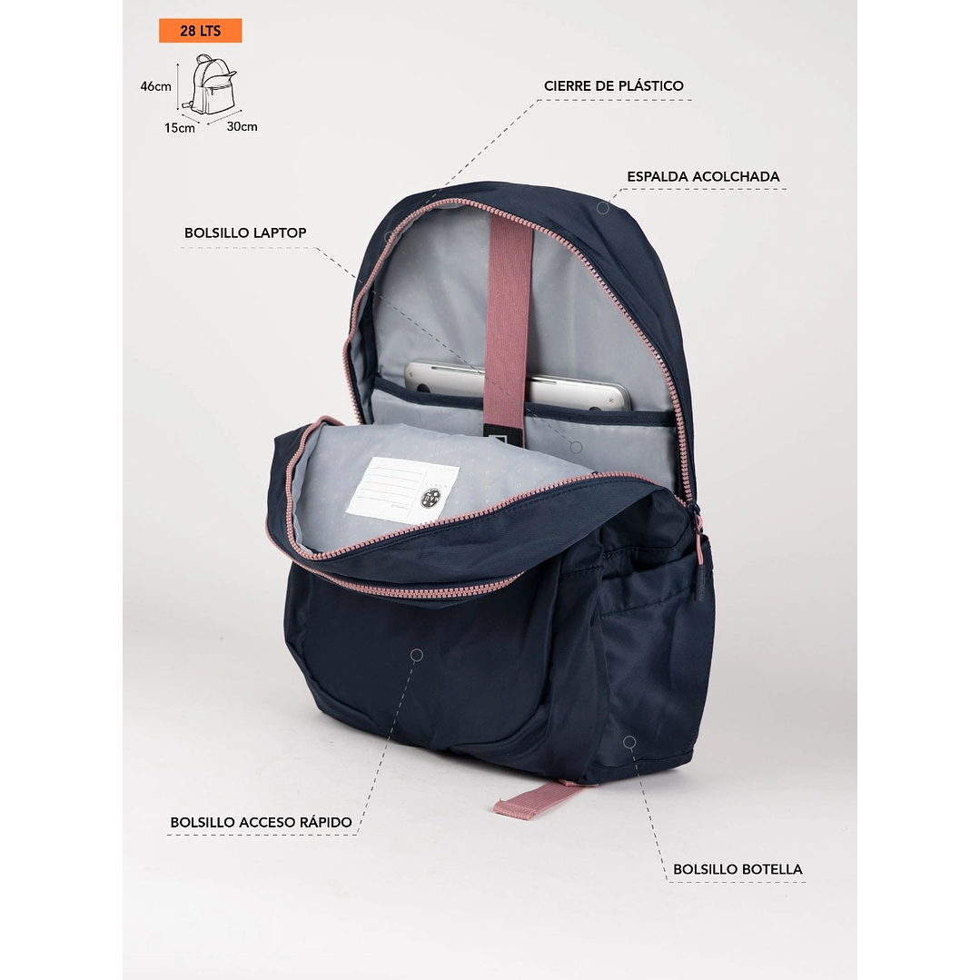 MOCHILA (MU) 20 LT. MAUI AND SONS 5AM189-WC26 AZUL-ROSADO S/T 4