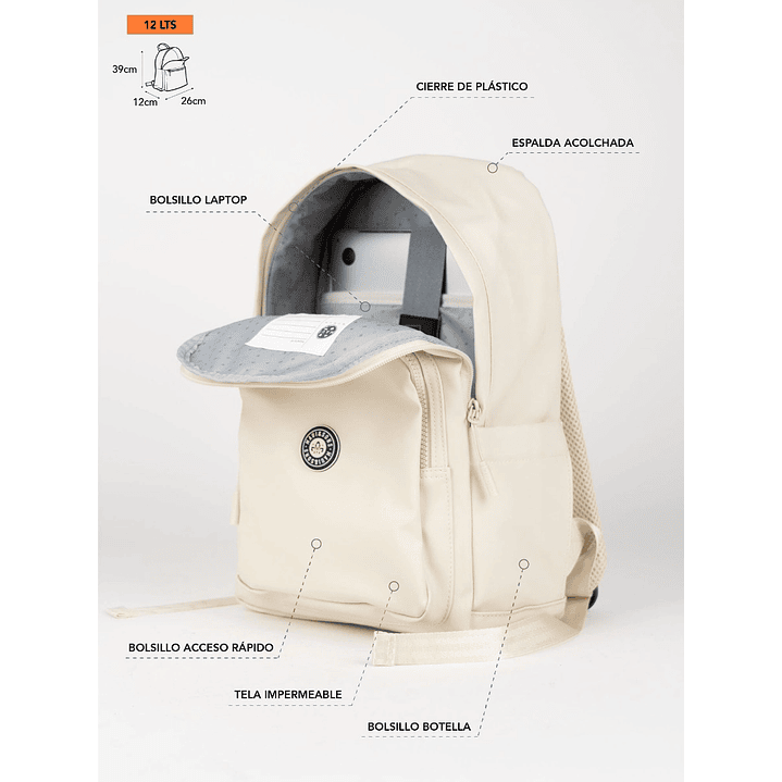 MOCHILA (MU) 12 LT. MAUI AND SONS 5AM196-WC26 BEIGE S/T 6