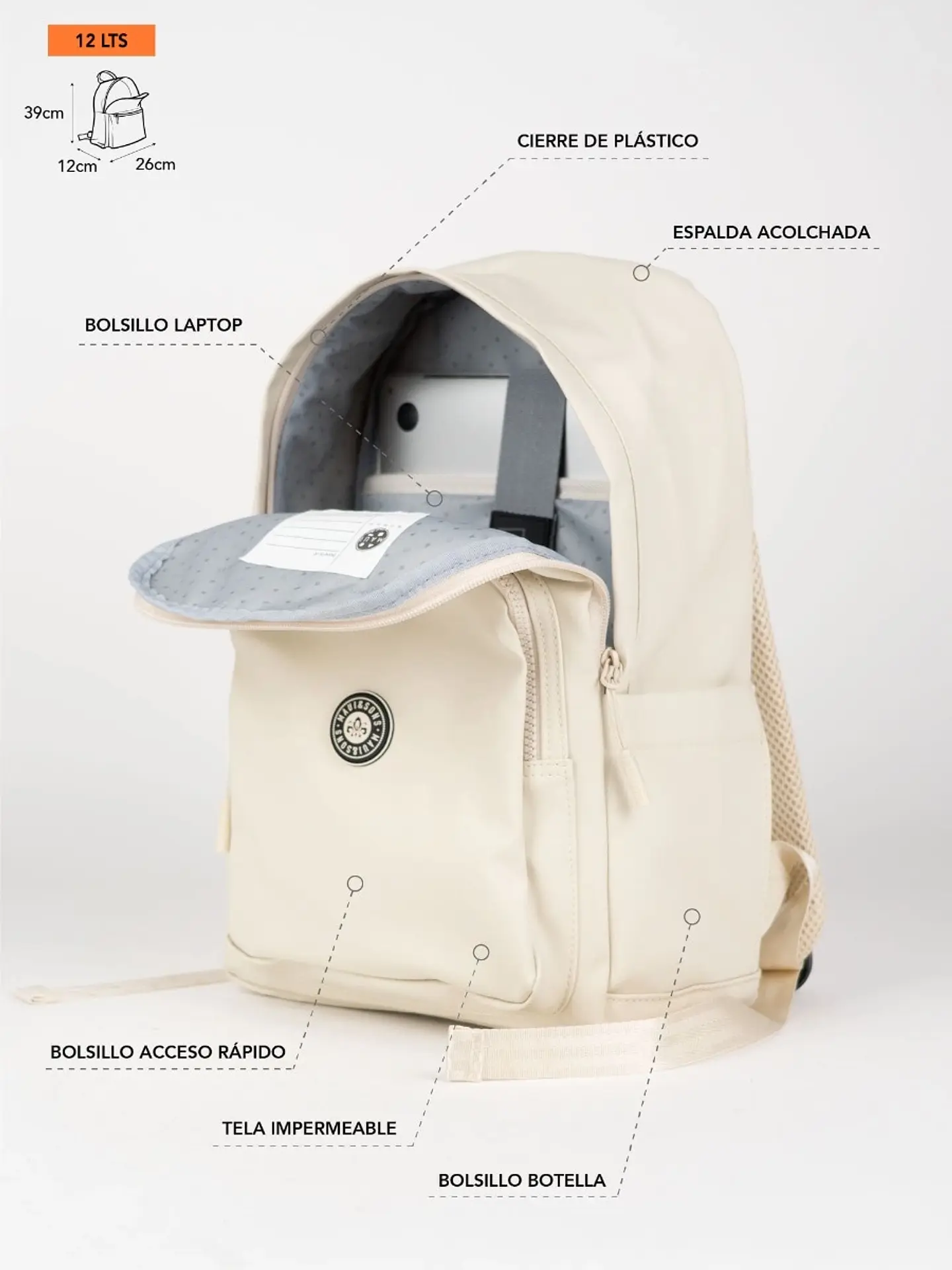 Mochila (Mu) 12 Lt. Maui And Sons 5Am196-Wc26 Beige S/T 6