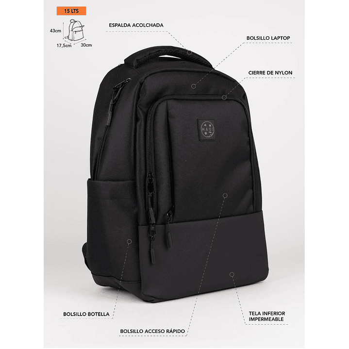MOCHILA (HO) 15 LT. MAUI AND SONS 5AM198-MC26 NEGRO S/T 4