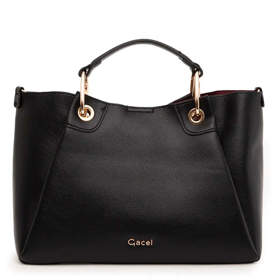 Cartera (Mu) Dos Asas Mediana Gacel Car3485 Negro S/T 3