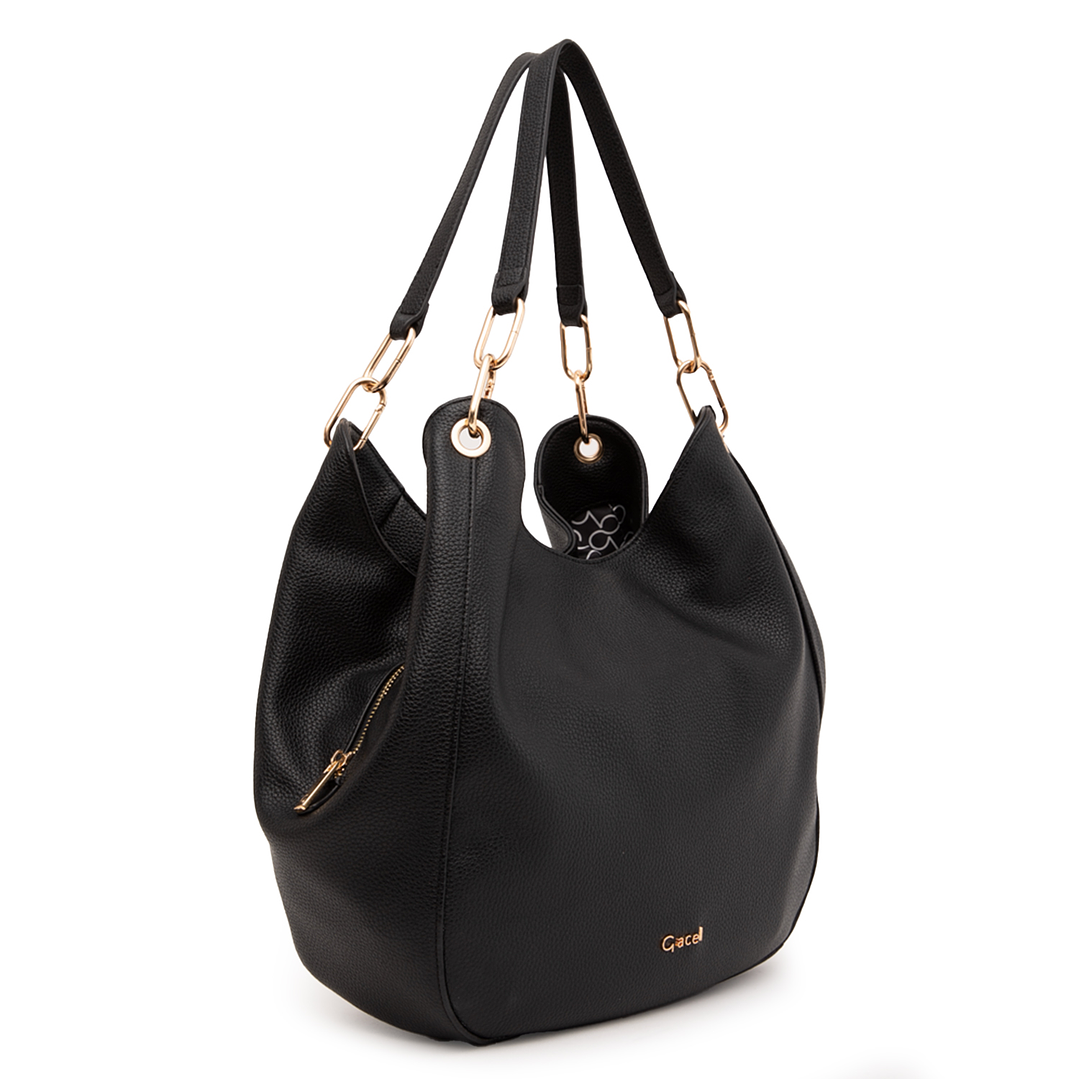 CARTERA (MU) DOS ASAS GRANEADO GRANDE GACEL CAR3466 NEGRO S/T 3