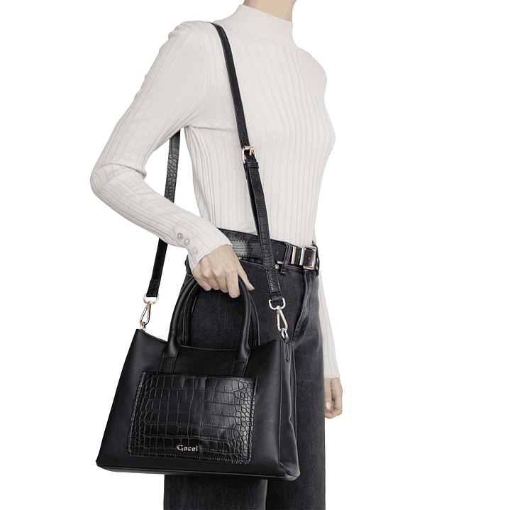 CARTERA (MU) DOS ASAS ALIGATOR MEDIANA GACEL CAR3441 NEGRO S/T 2