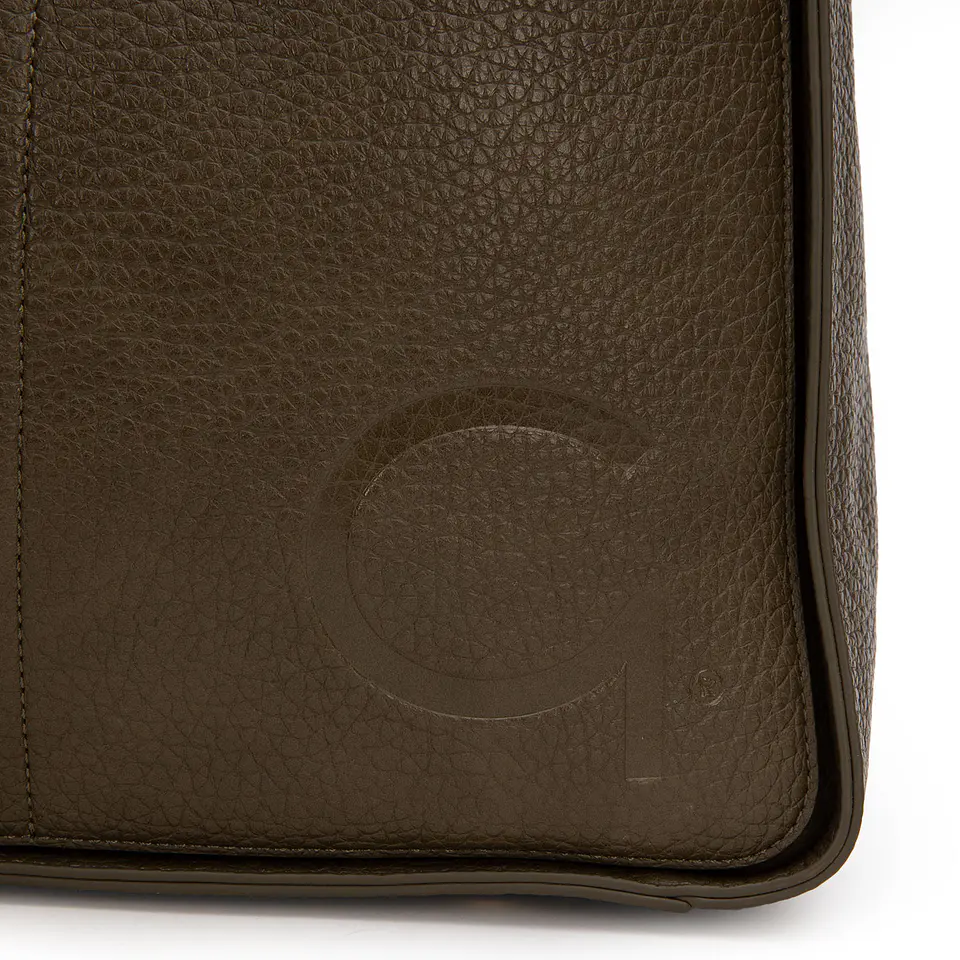 Cartera (Mu) Dos Asas Est. Graneado Grande Gacel Car3423 Oliva S/T 5