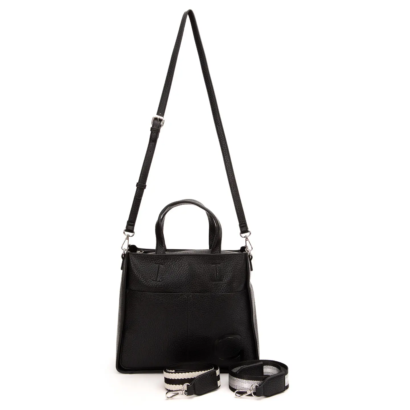 Cartera (Mu) Dos Asas Est. Graneado Grande Gacel Car3422 Negro S/T 2