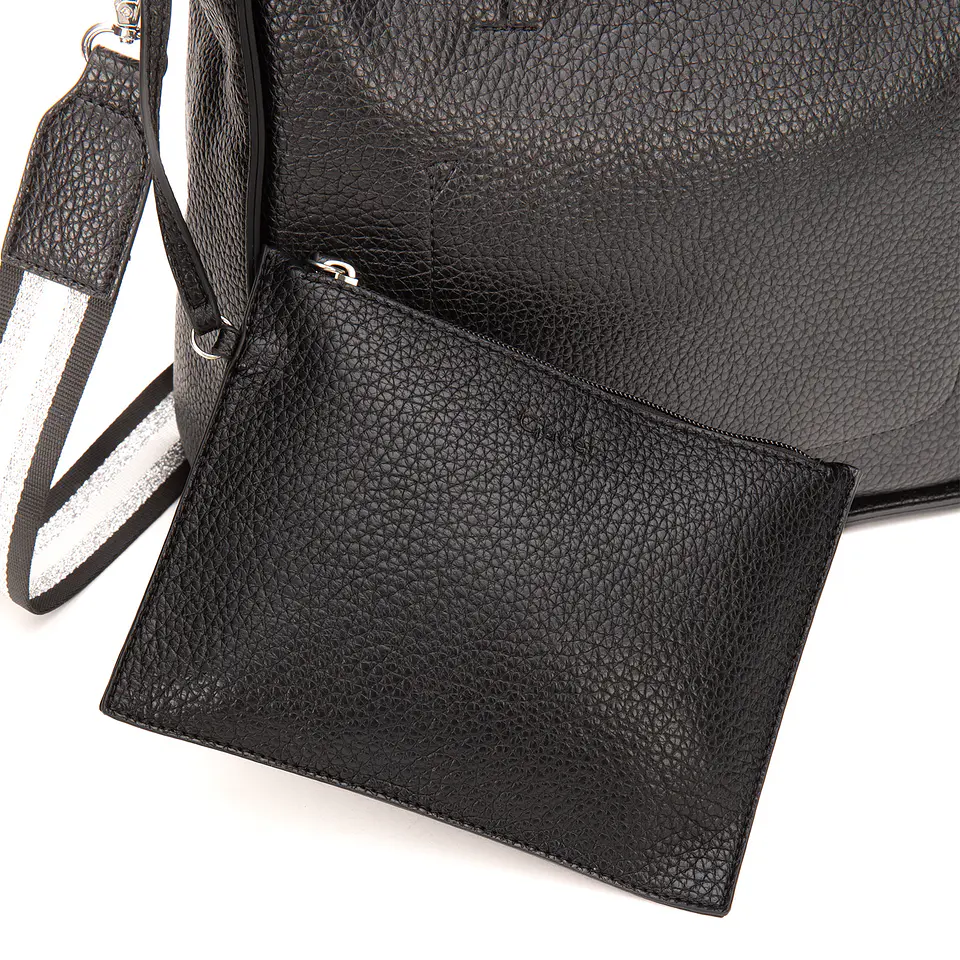 Cartera (Mu) Dos Asas Est. Graneado Grande Gacel Car3422 Negro S/T 7