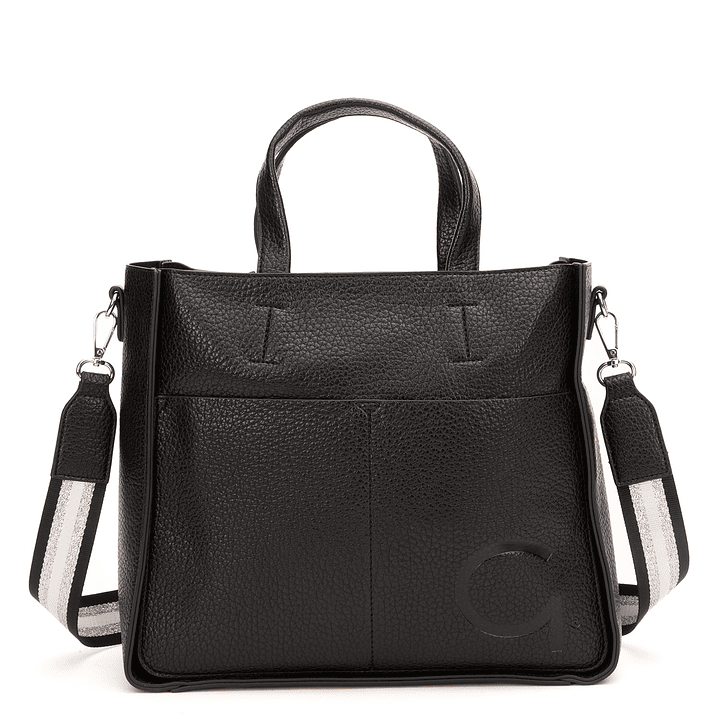 CARTERA (MU) DOS ASAS EST. GRANEADO GRANDE GACEL CAR3422 NEGRO S/T 1