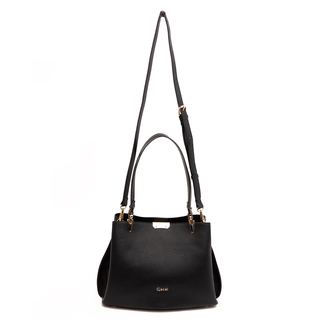 CARTERA (MU) DOS SAS GRANEADO GRANDE GACEL CAR3412 NEGRO S/T 3