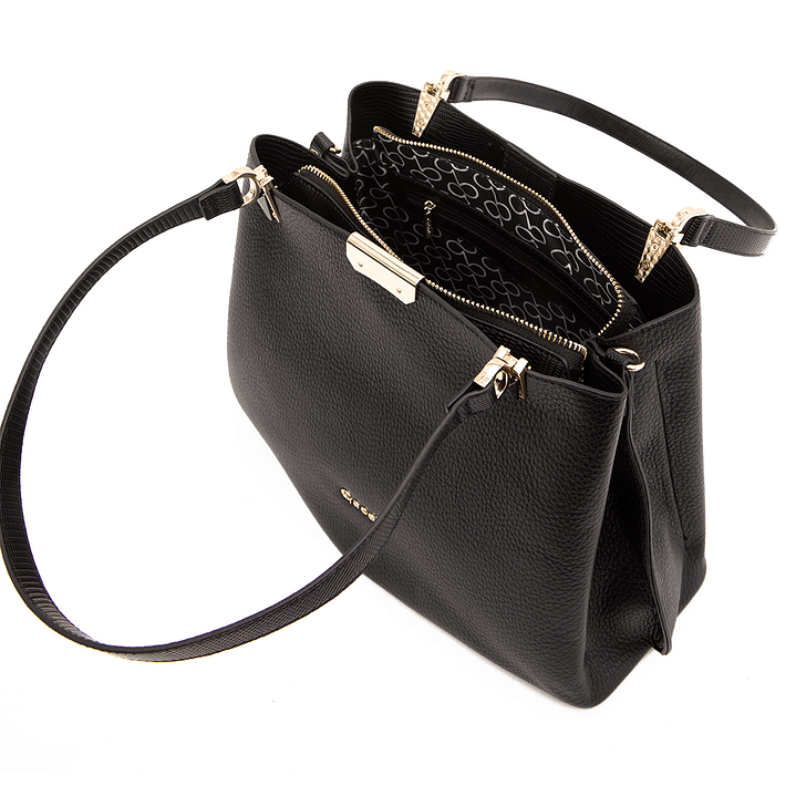 CARTERA (MU) DOS SAS GRANEADO GRANDE GACEL CAR3412 NEGRO S/T 4