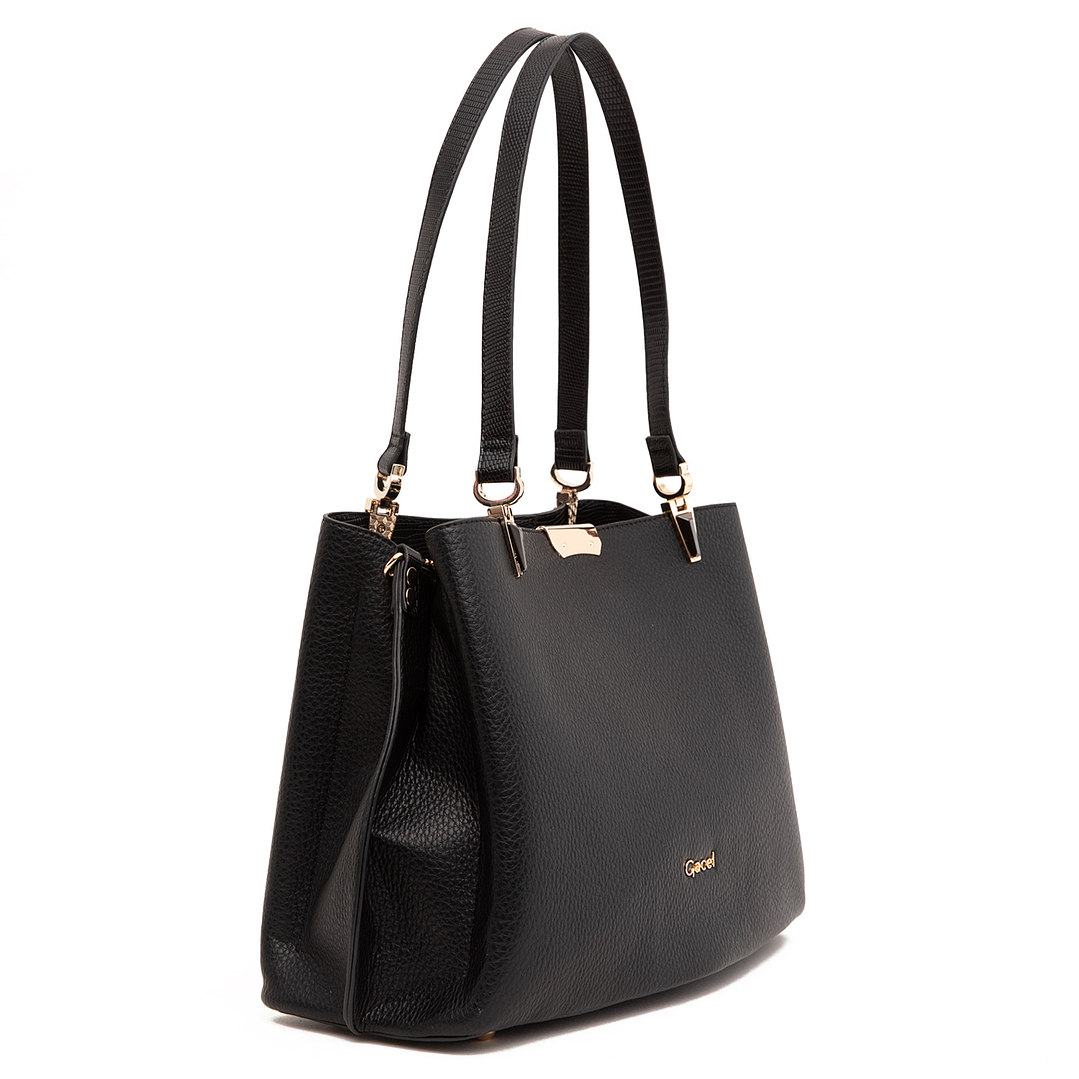 CARTERA (MU) DOS SAS GRANEADO GRANDE GACEL CAR3412 NEGRO S/T 5