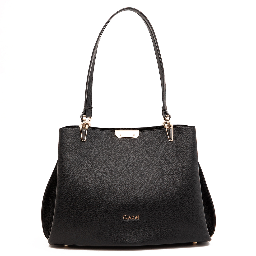 CARTERA (MU) DOS SAS GRANEADO GRANDE GACEL CAR3412 NEGRO S/T 1