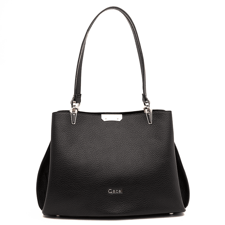 CARTERA (MU) DOS SAS GRANEADO GRANDE GACEL CAR3412 NEGRO S/T 1