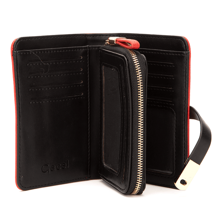 BILLETERA (MU) GRANEADO MEDIANA GACEL BIL0445 ROJO S/T 2